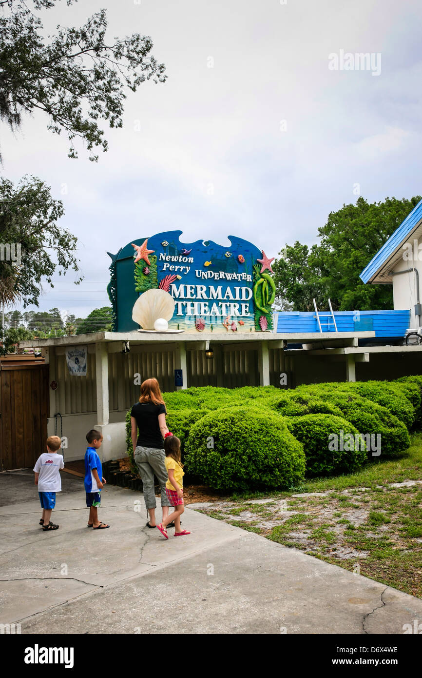 The Mermaid Theater at the Weeki Wachee Springs Attraction in Florida Stock Photo
