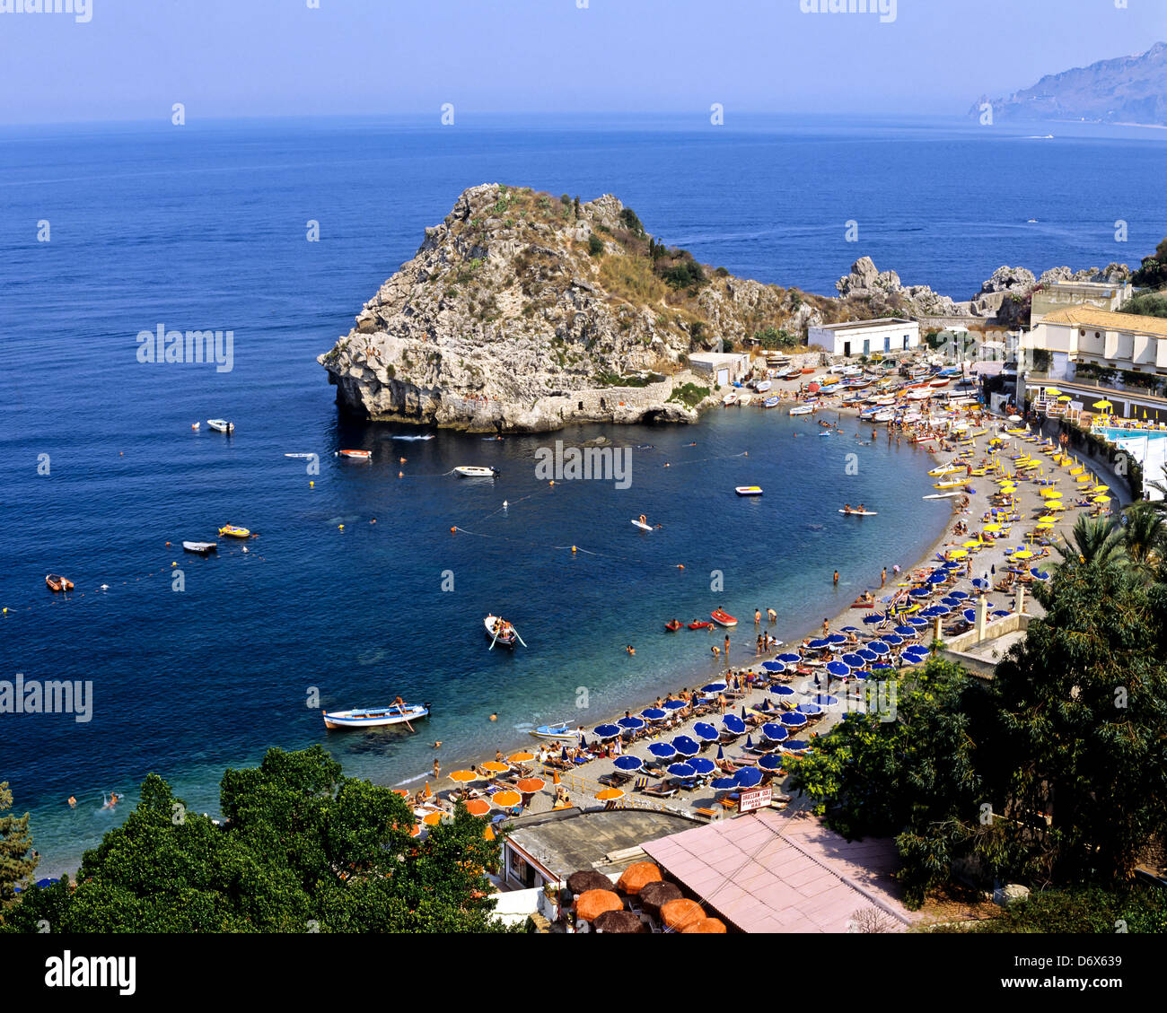 8583. Mazzaro Beach, Taormina, Sicily, Italy, Europe Stock Photo