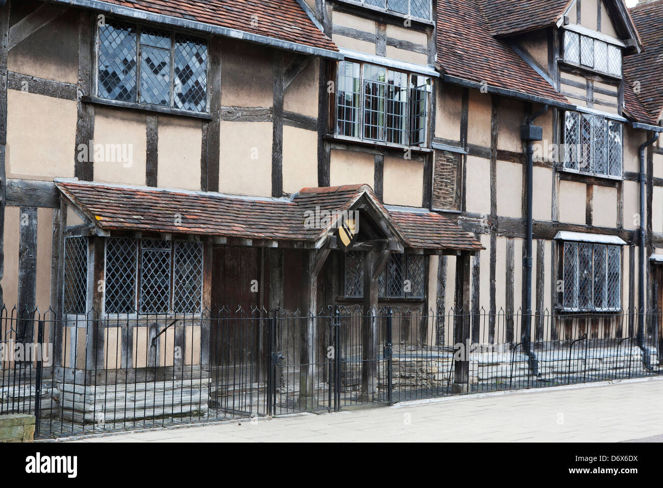 The front entrance of Shakespeare's Birth Place. Historic 16th century