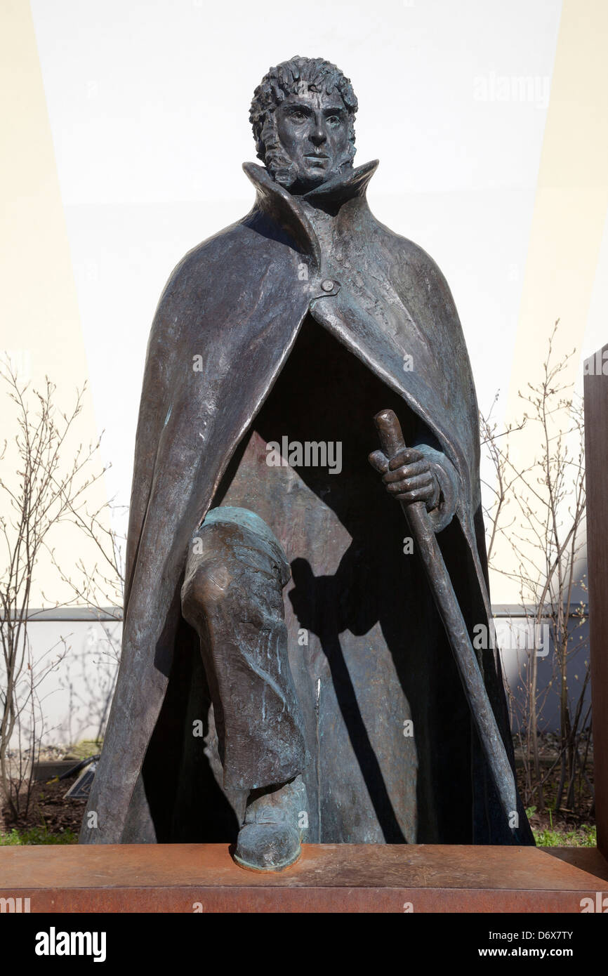 Statue of Caspar David Friedrich, Greifswald, Mecklenburg Vorpommern, Germany Stock Photo
