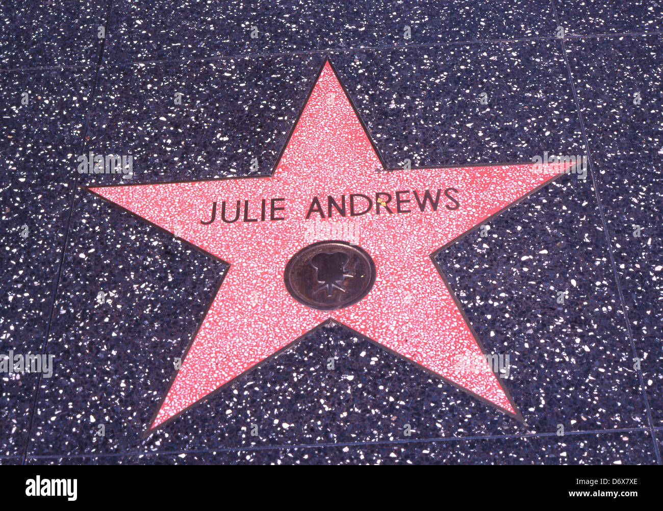 Julie Andrews's Star on Hollywood Boulevard, California, USA Stock Photo