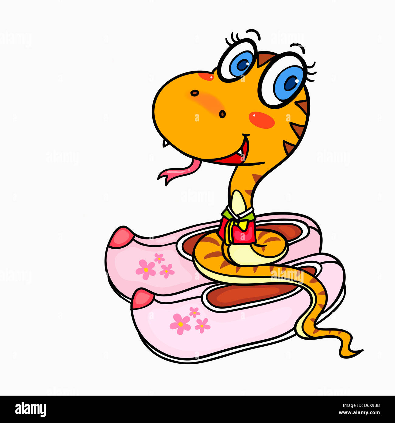 illustration of a snake and Korean traditional shoes Stock Photo Alamy
