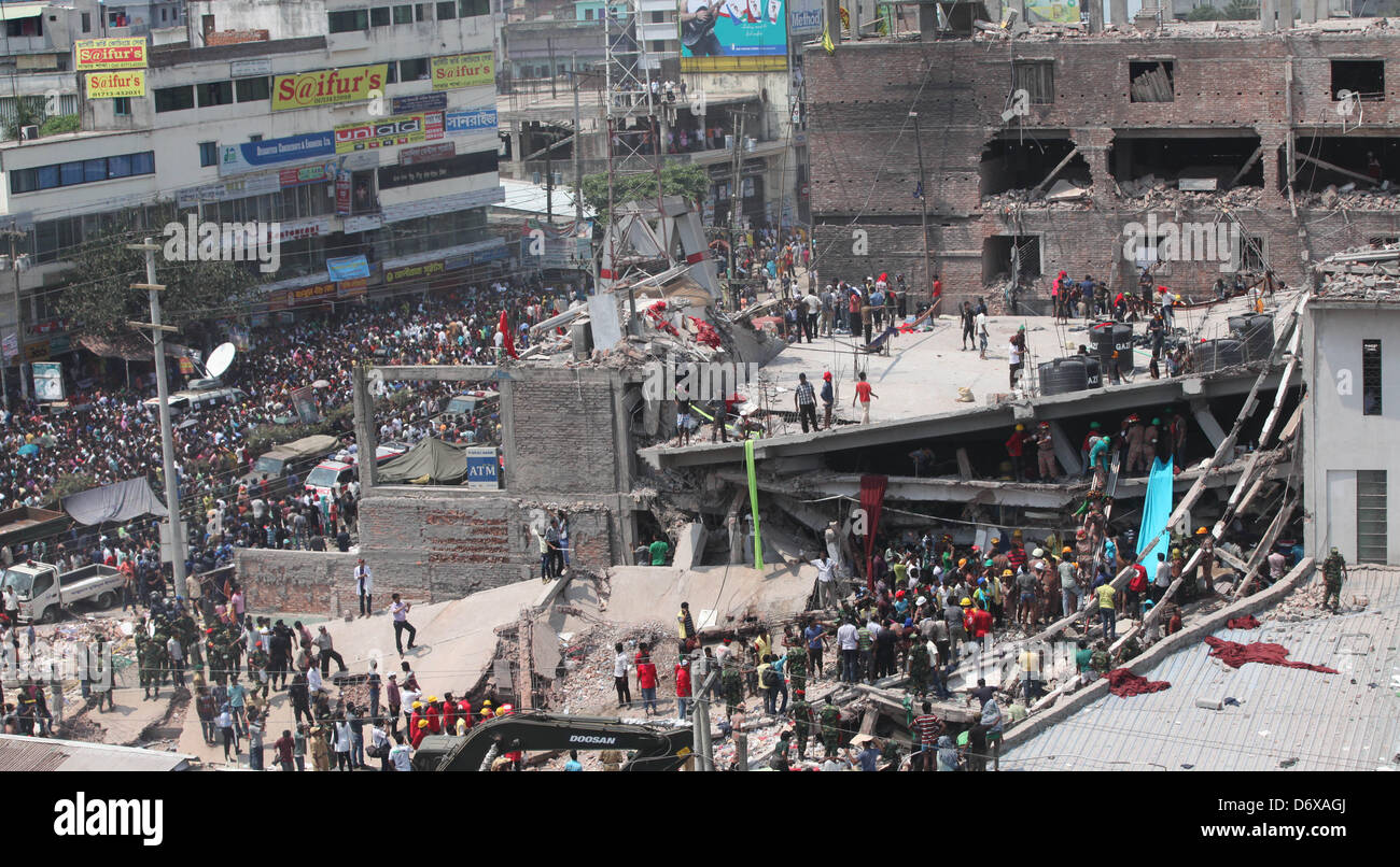 Savar Building Savar, Dhaka, Bangladesh. April 24, 2013. TOP SHOT: An eight-story ...