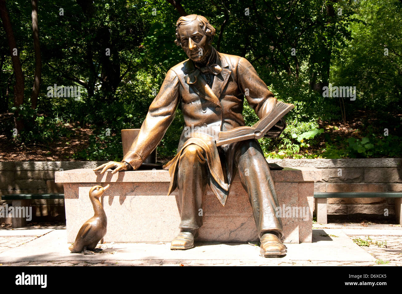 Sculpture of Hans Christian Andersen in Central Park, New York City USA