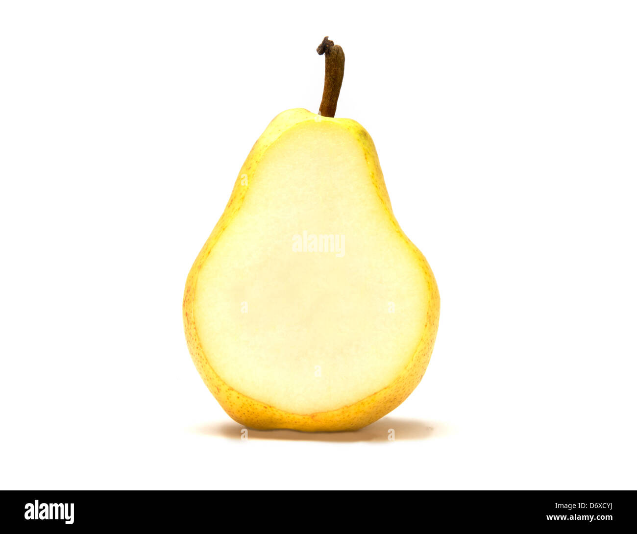 A single Bartlet pear cut open Stock Photo