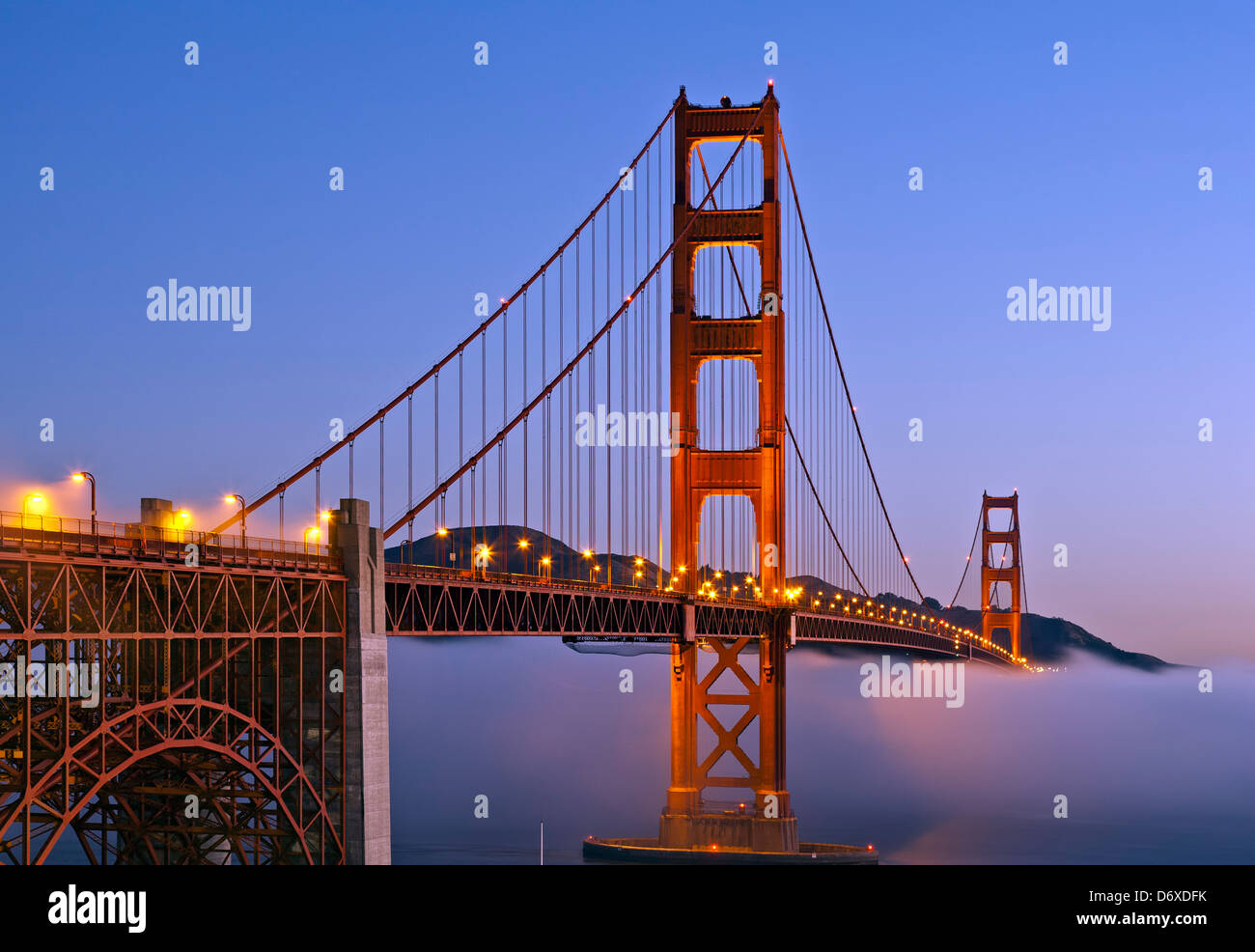 Golden Gate Bridge in Mist, San Francisco California Landmark, Vintage,  Orange, Beige Mist on the Golden Gate 