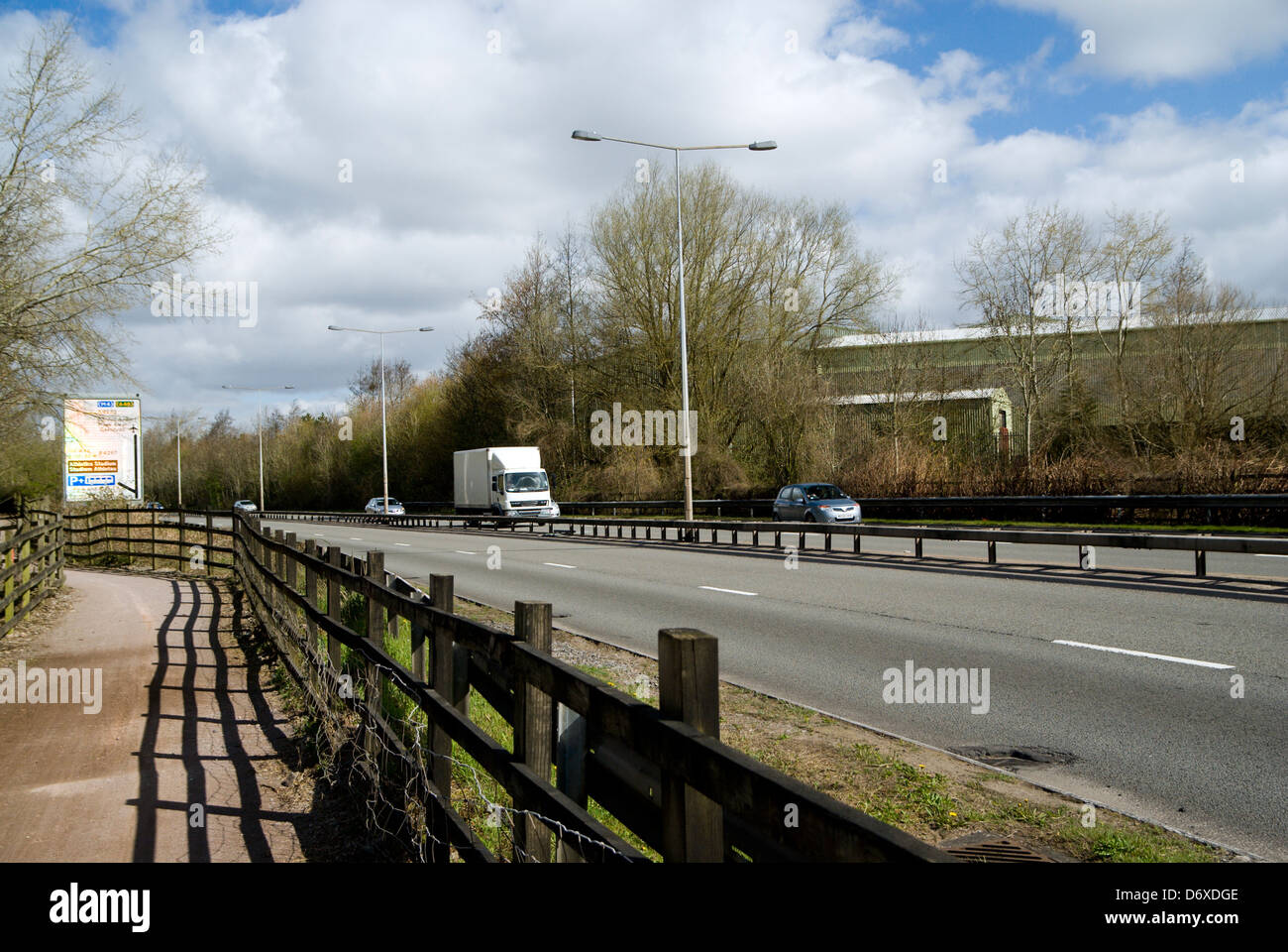 A4232 link road from the ely trail, cardiff, south wales. Stock Photo