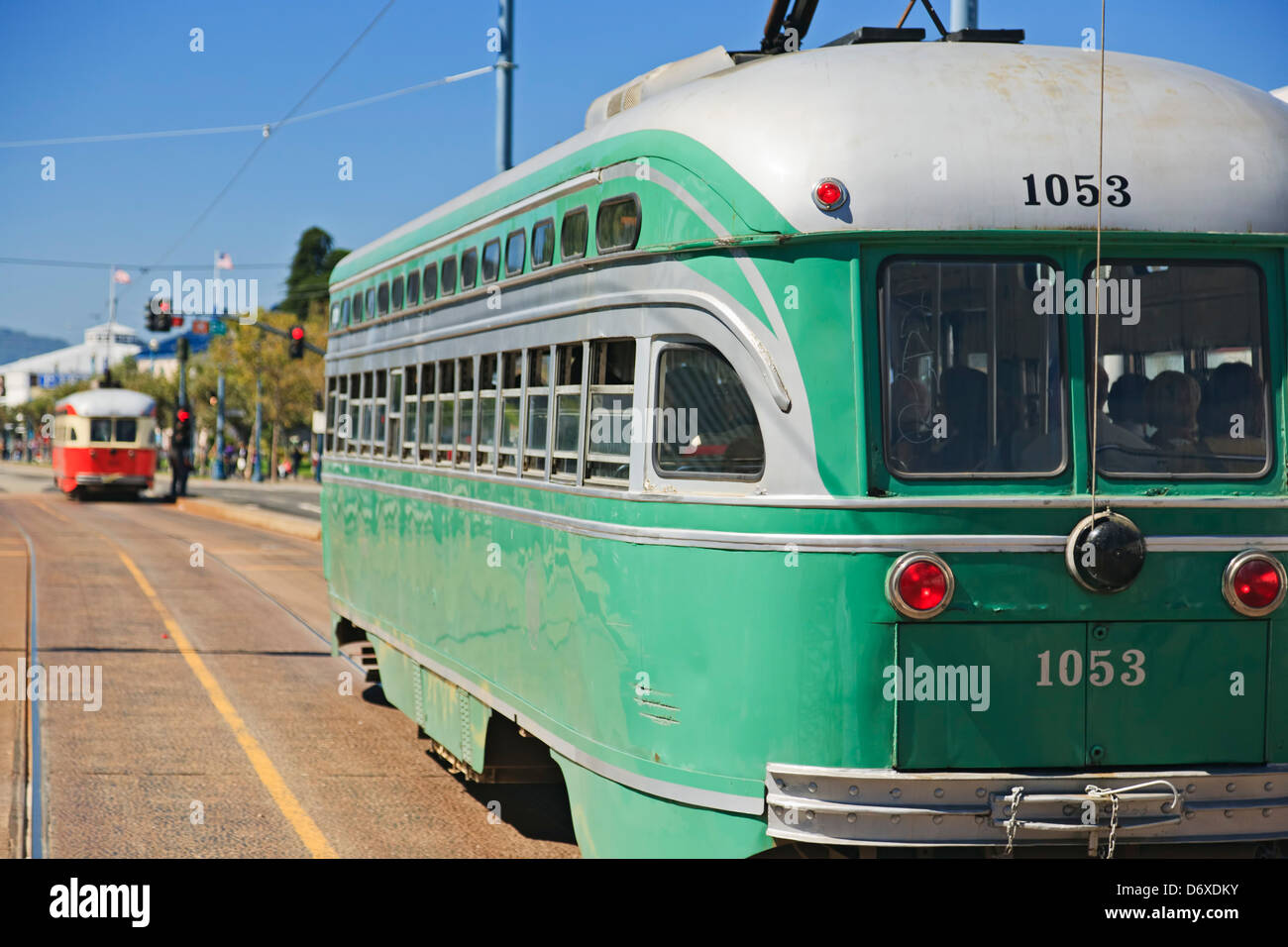 Historic streetcars, San Francisco, California USA Stock Photo