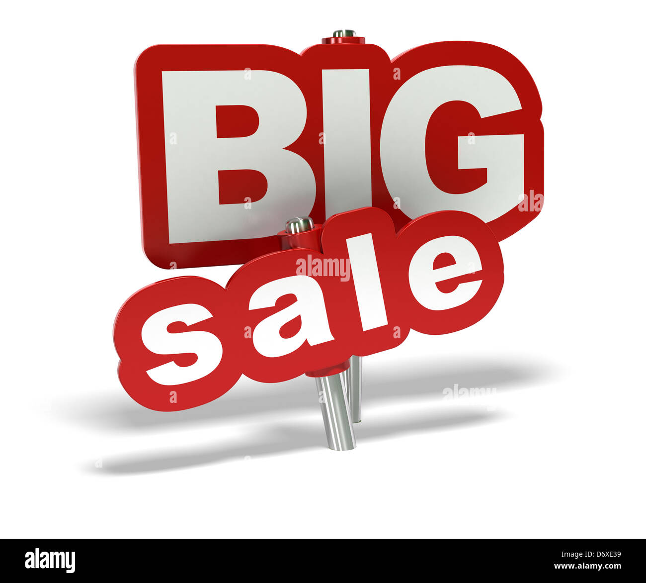 red big sale tag over a white background Stock Photo