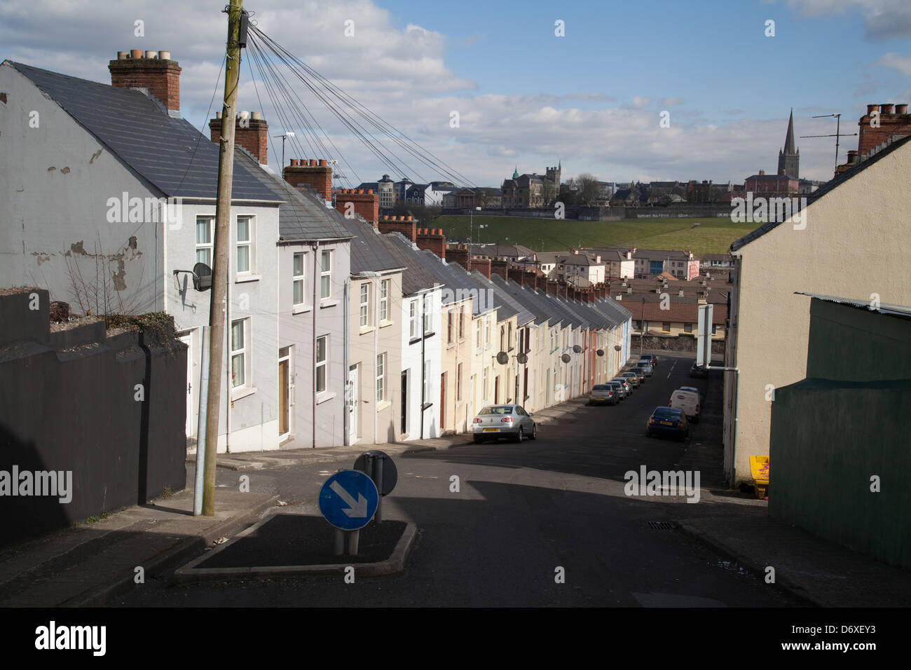 Terrace houses in Derry Londonderry Northern Ireland Stock Photo Alamy