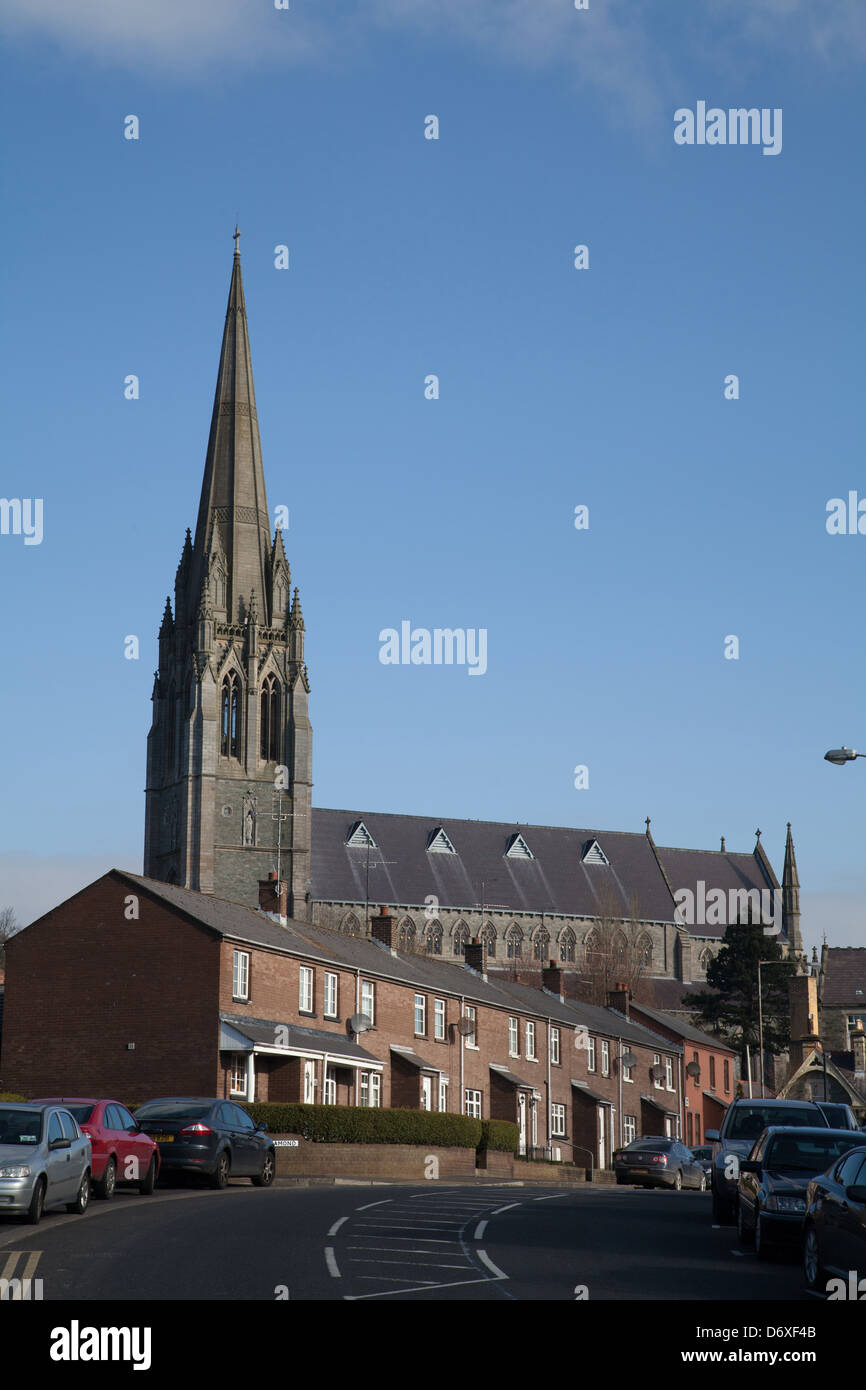 St Eugene's Cathedral from The Little Diamond Derry Londonderry Northern Ireland Stock Photo Alamy