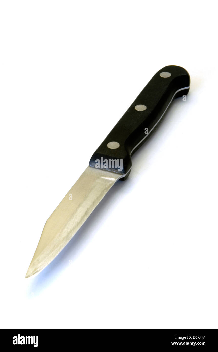 Kitchen paring knife with plastic handle Stock Photo Alamy