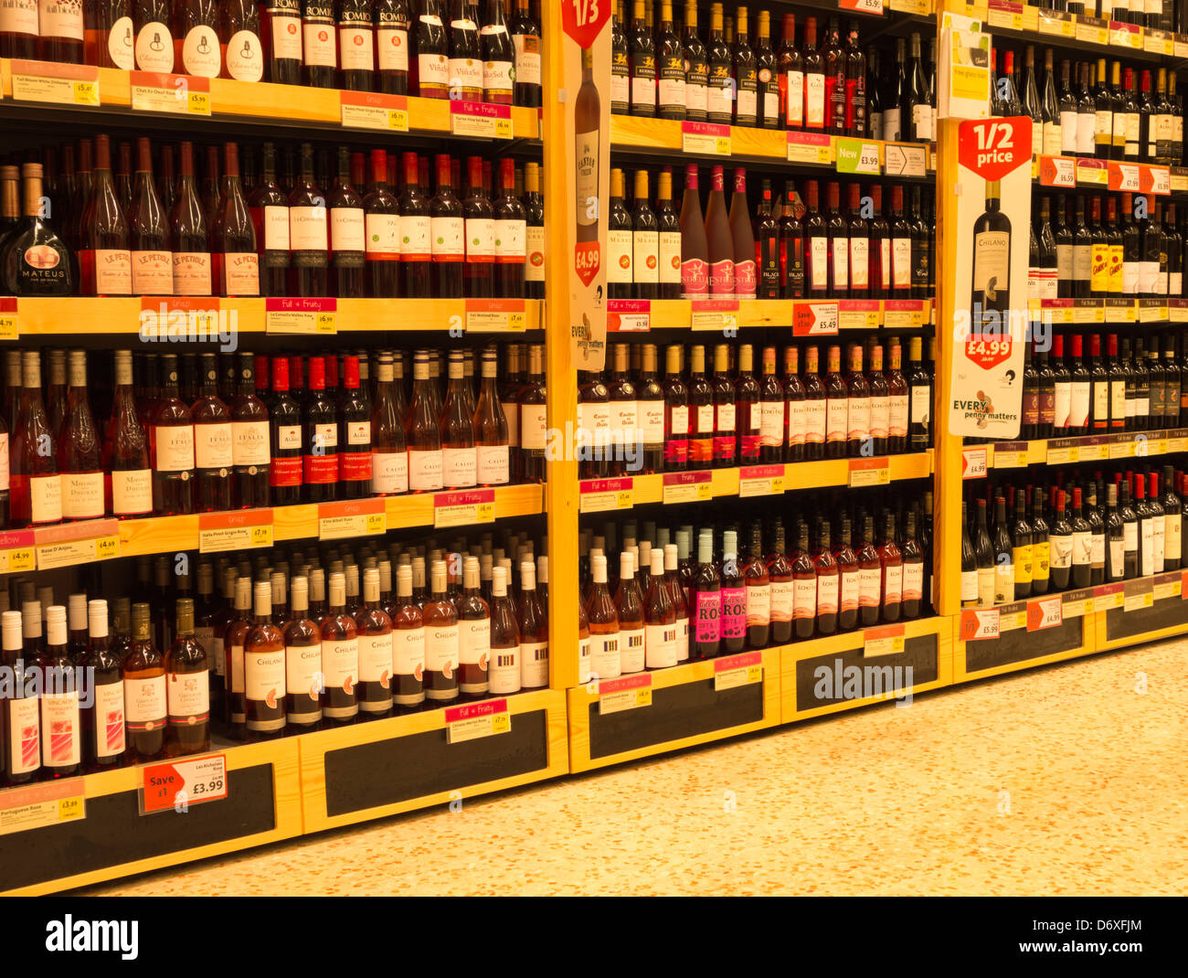 Wine section in Morrisons supermarket Stock Photo Alamy