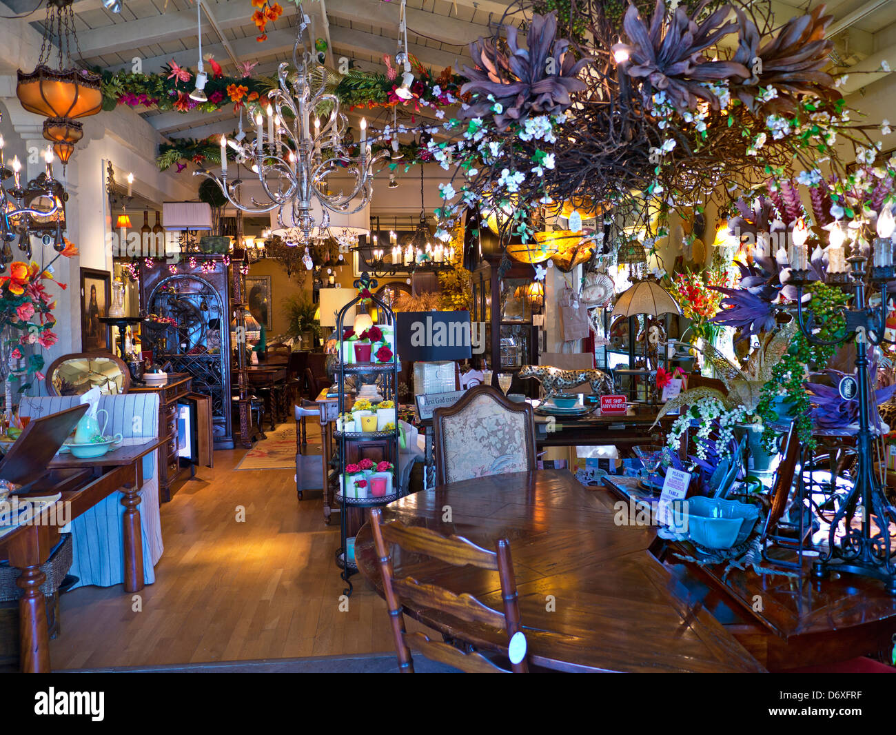 Californian luxury housewares store interior in Carmel USA Stock Photo