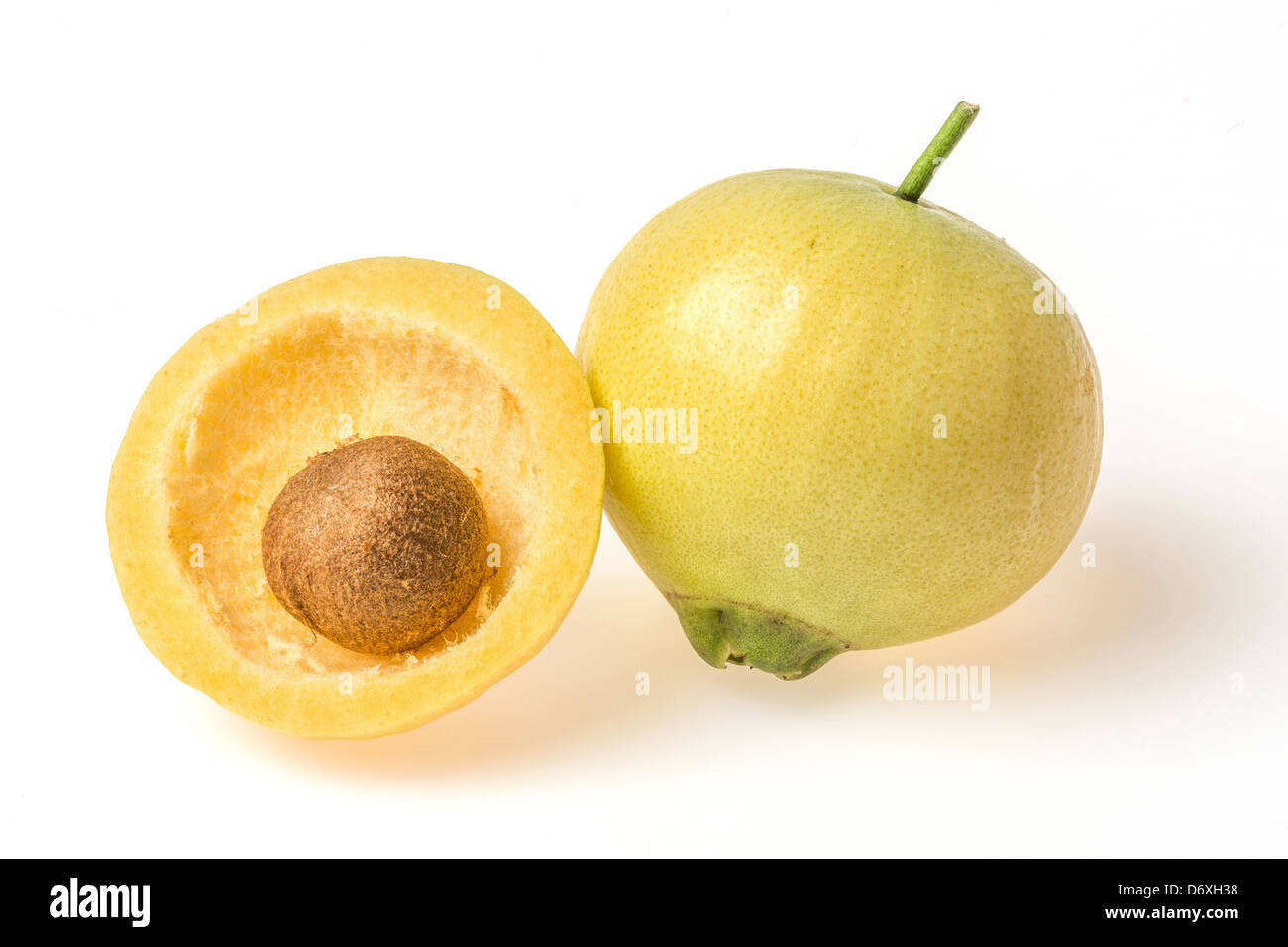 Syzygium jambos rose apple isolated on white background Stock Photo