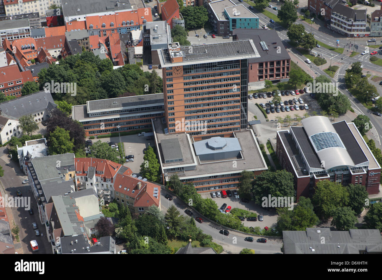 Flensburg, Germany, aerial view of Flensburg Flensburg overlooking the