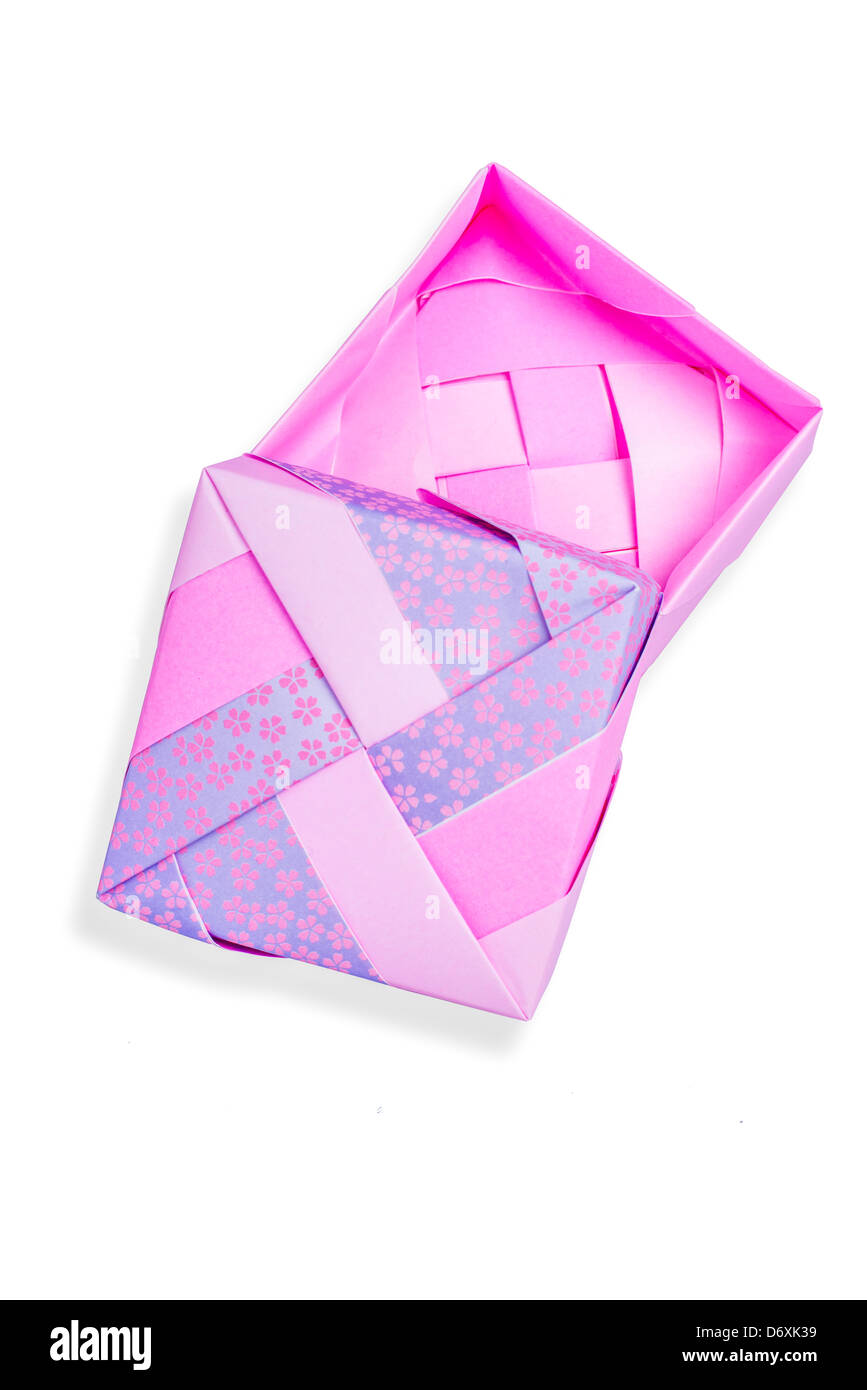 Origami box on white background Stock Photo