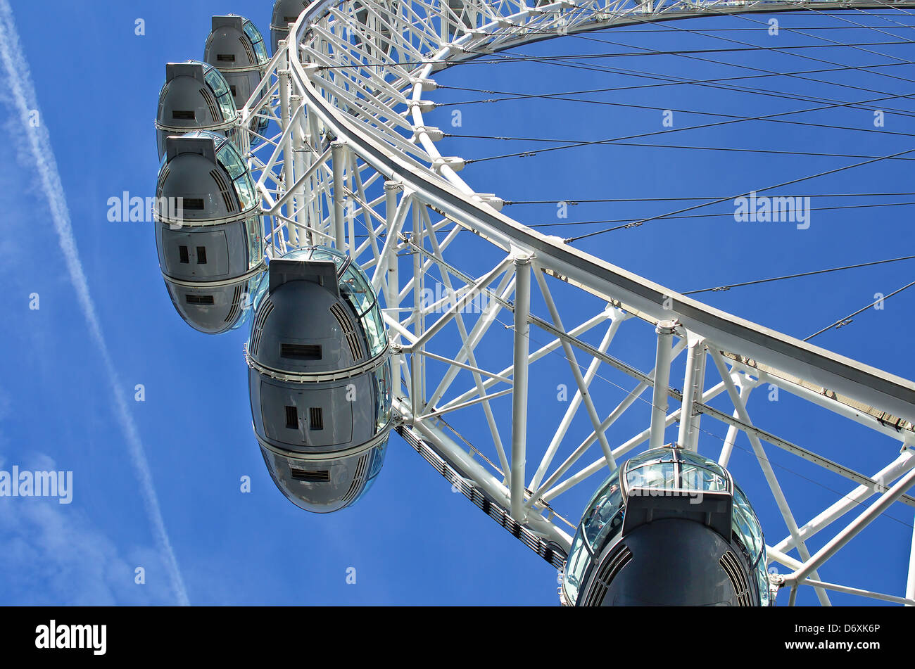 Closeup of the London Eye in UK Stock Photo Alamy