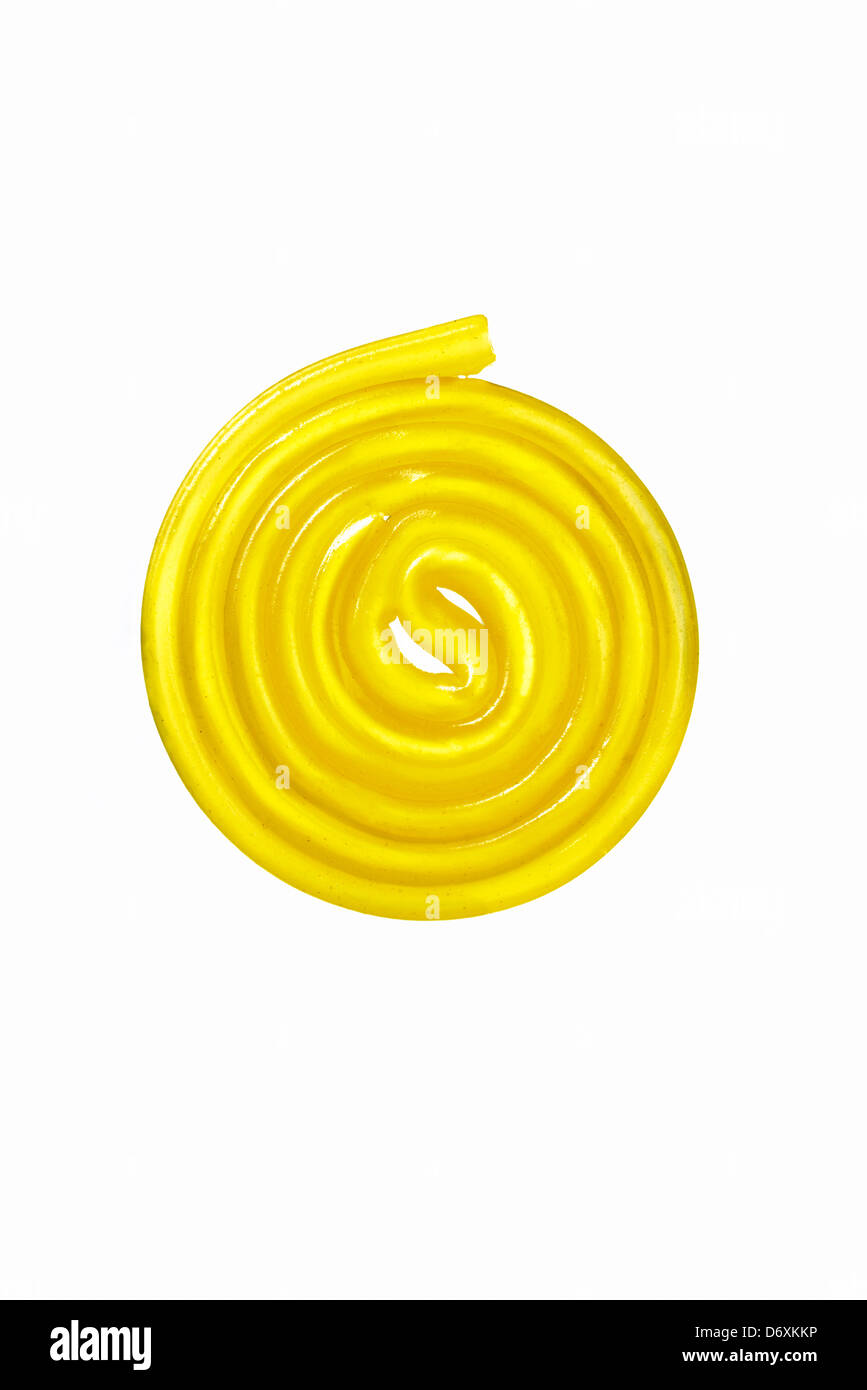 Yellow fruit gum snail Stock Photo
