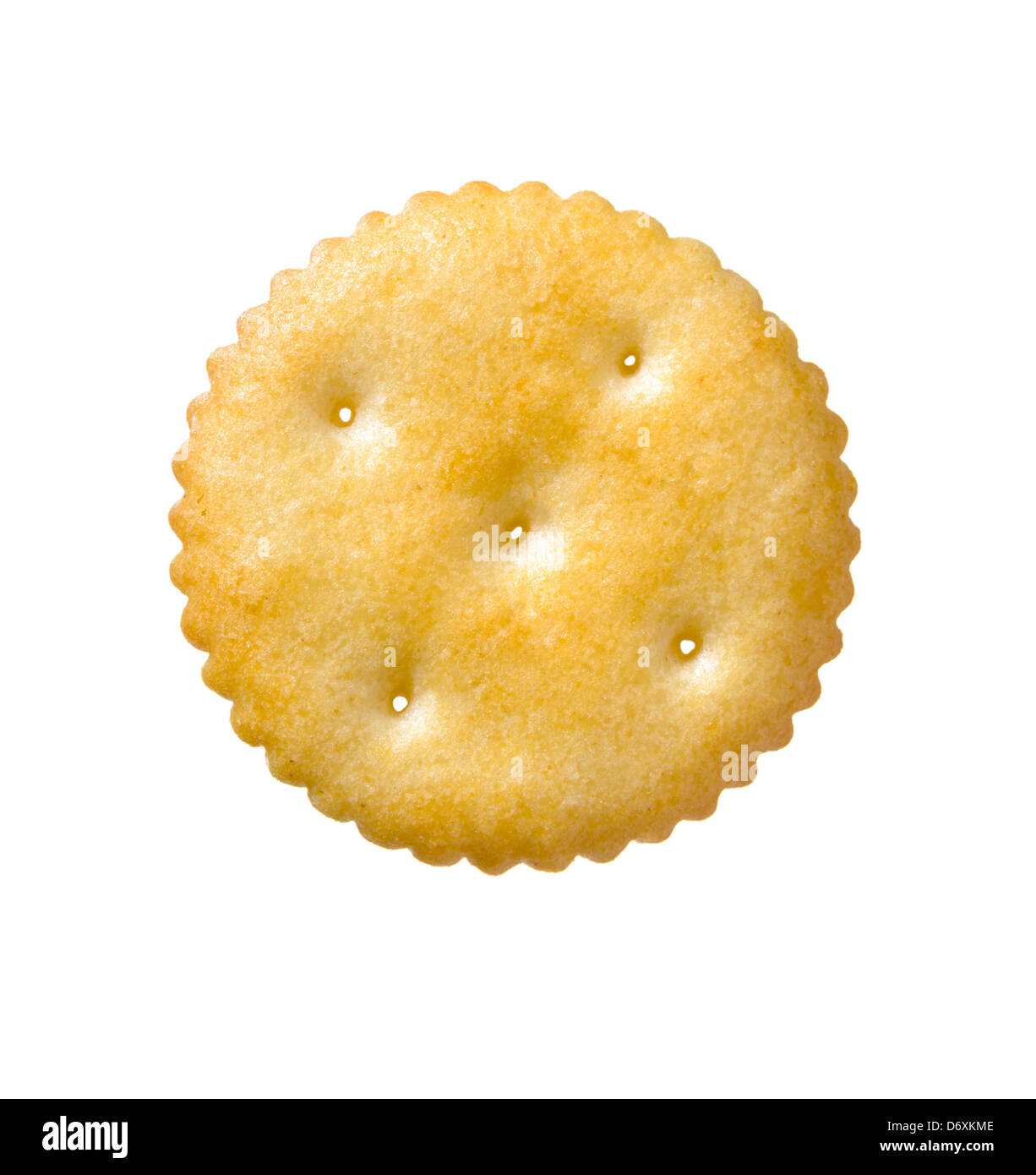 Salty snack, circular cracker, front side Stock Photo