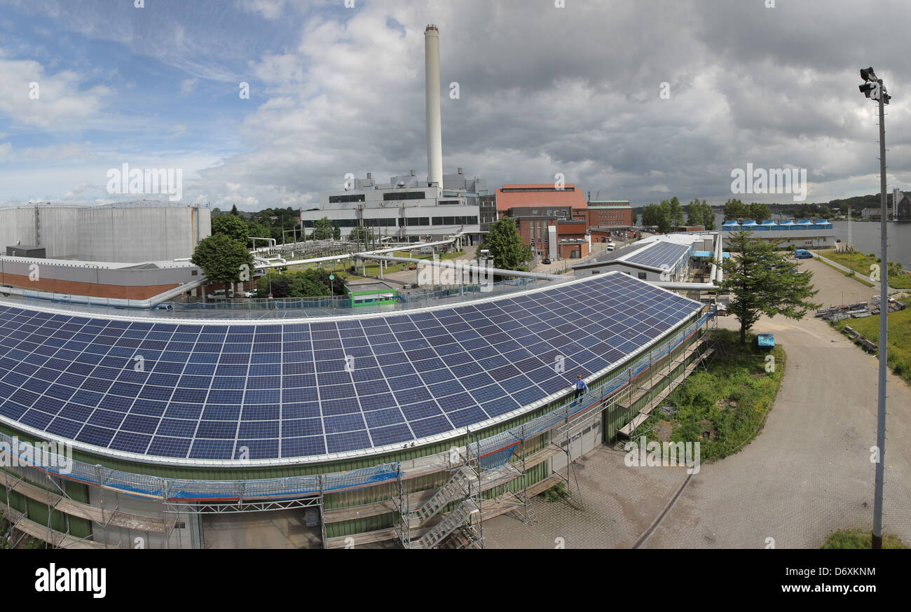 Flensburg, Germany, Stadtwerke invest in solar energy Stock Photo