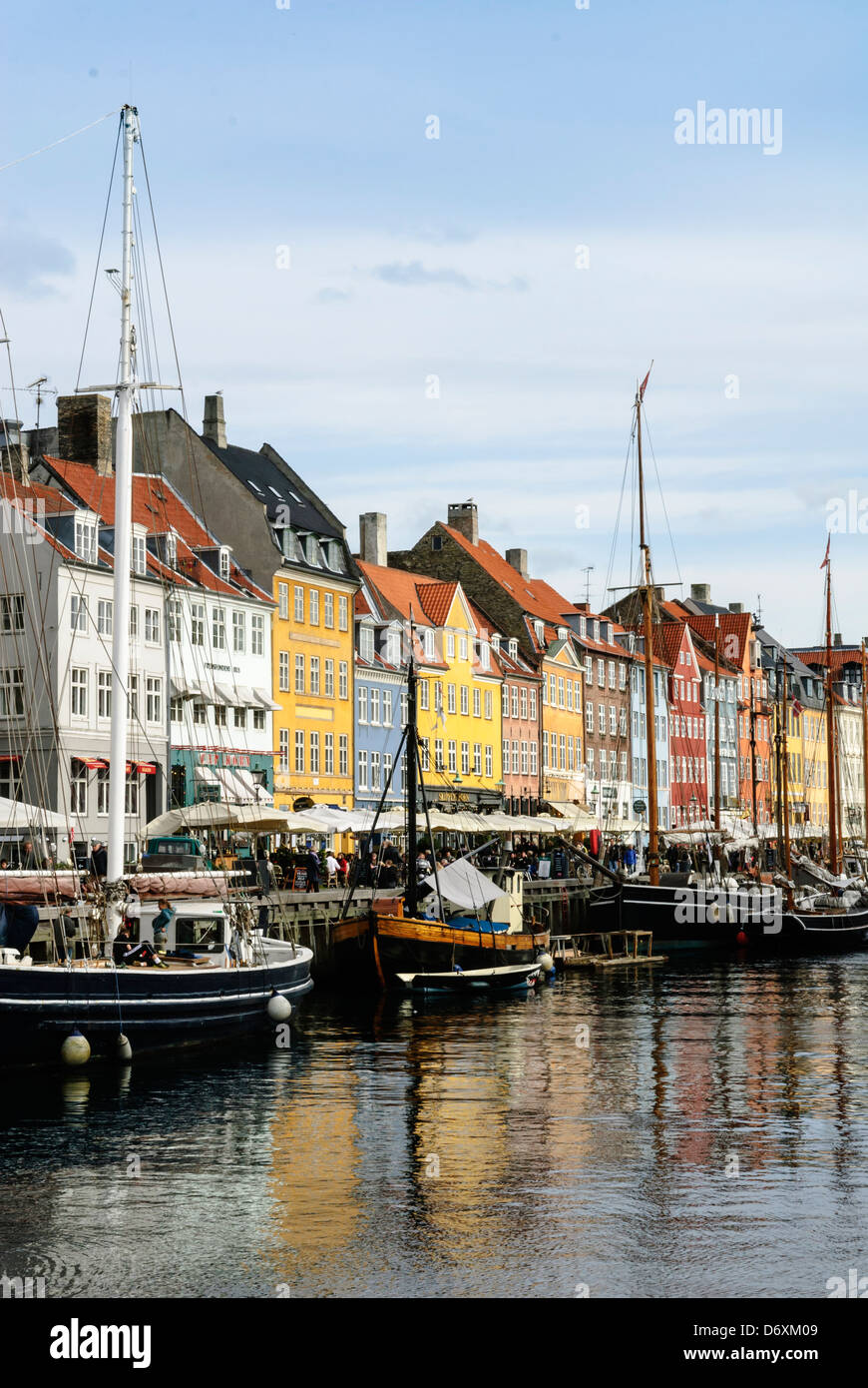 View of Nyhavn in Copenhagen, Denmark, Europe Image taken from public ground Stock Photo