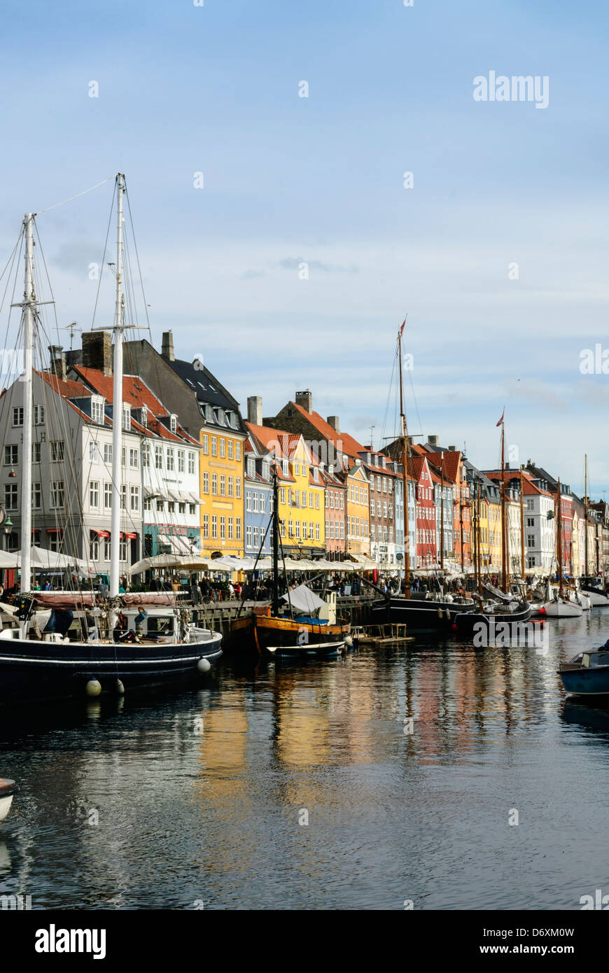 View of Nyhavn in Copenhagen, Denmark, Europe Image taken from public ground Stock Photo