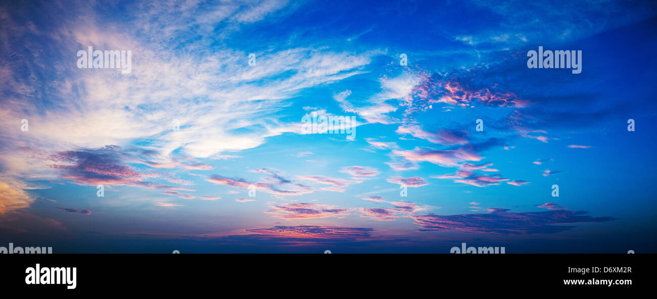 High resolution panorama of a sunset sky Stock Photo