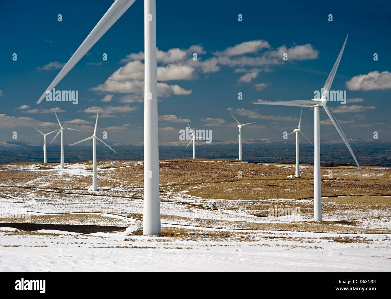 Wind Turbines on the summit of Big Collin, County Antrim, Northern