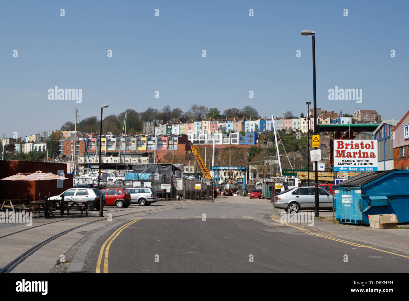 Bristol harbour England, looking towards Hotwell Rd from the Marina
