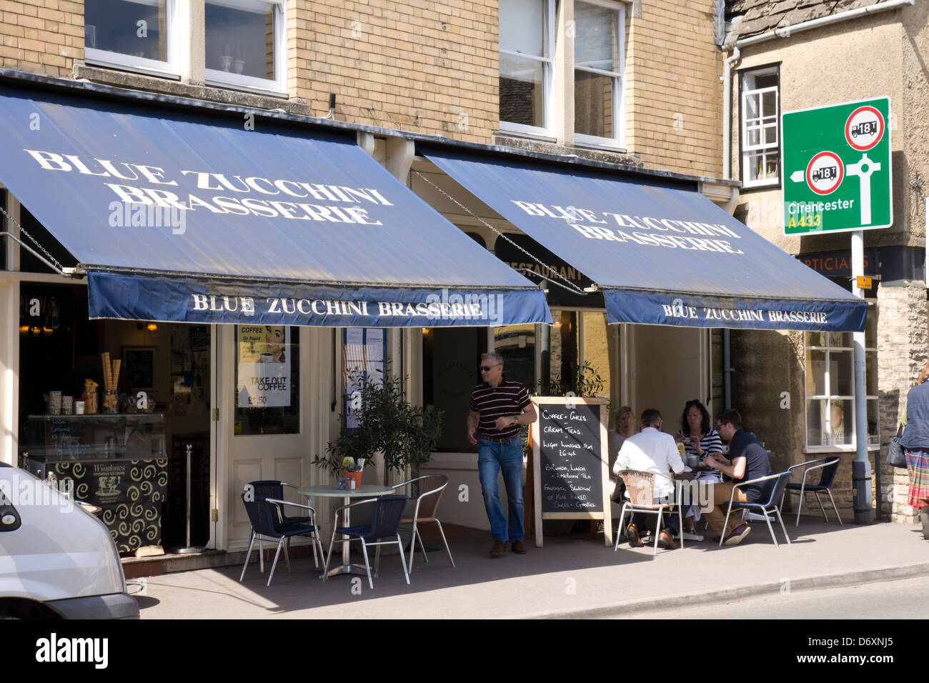 Blue Zucchini Cafe Bar. Tetbury, a small town in Gloucestershire England UK Stock Photo