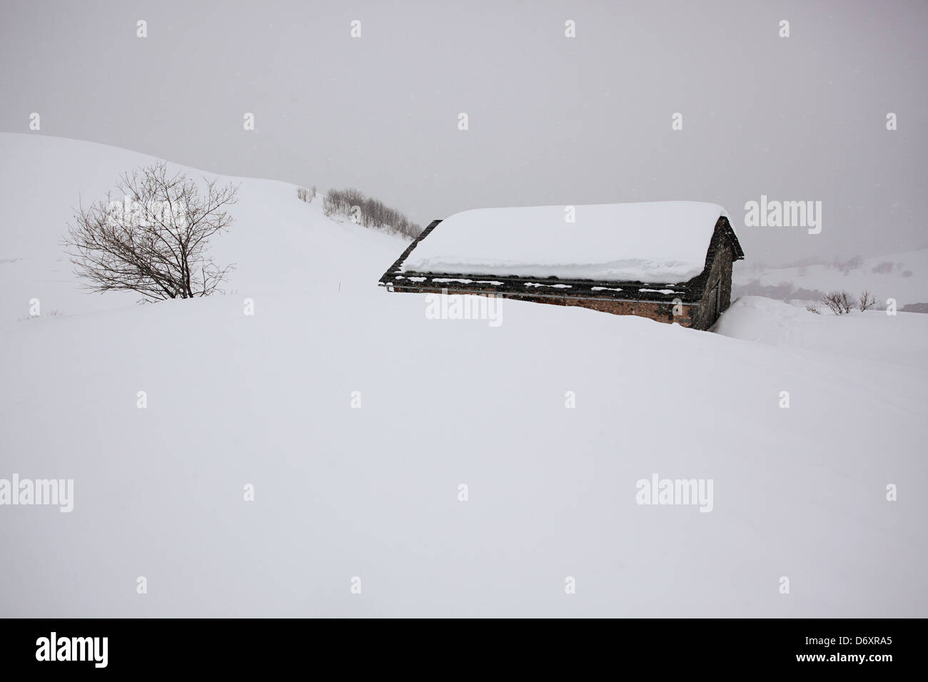 Skiing in Meribel, France Stock Photo