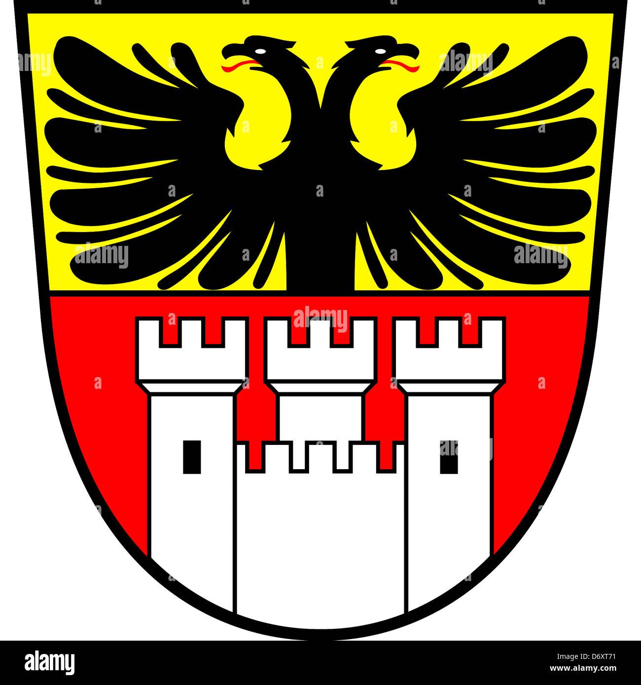 Coat of arms of the German city Duisburg in North Rhine-Westphalia. Stock Photo