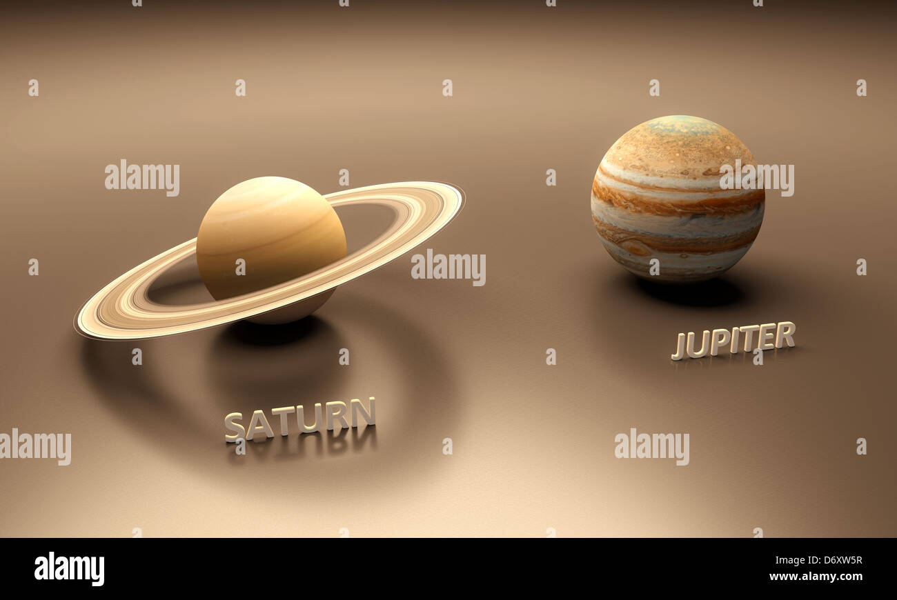 A rendered sheet between the Saturn and Jupiter with captions Stock