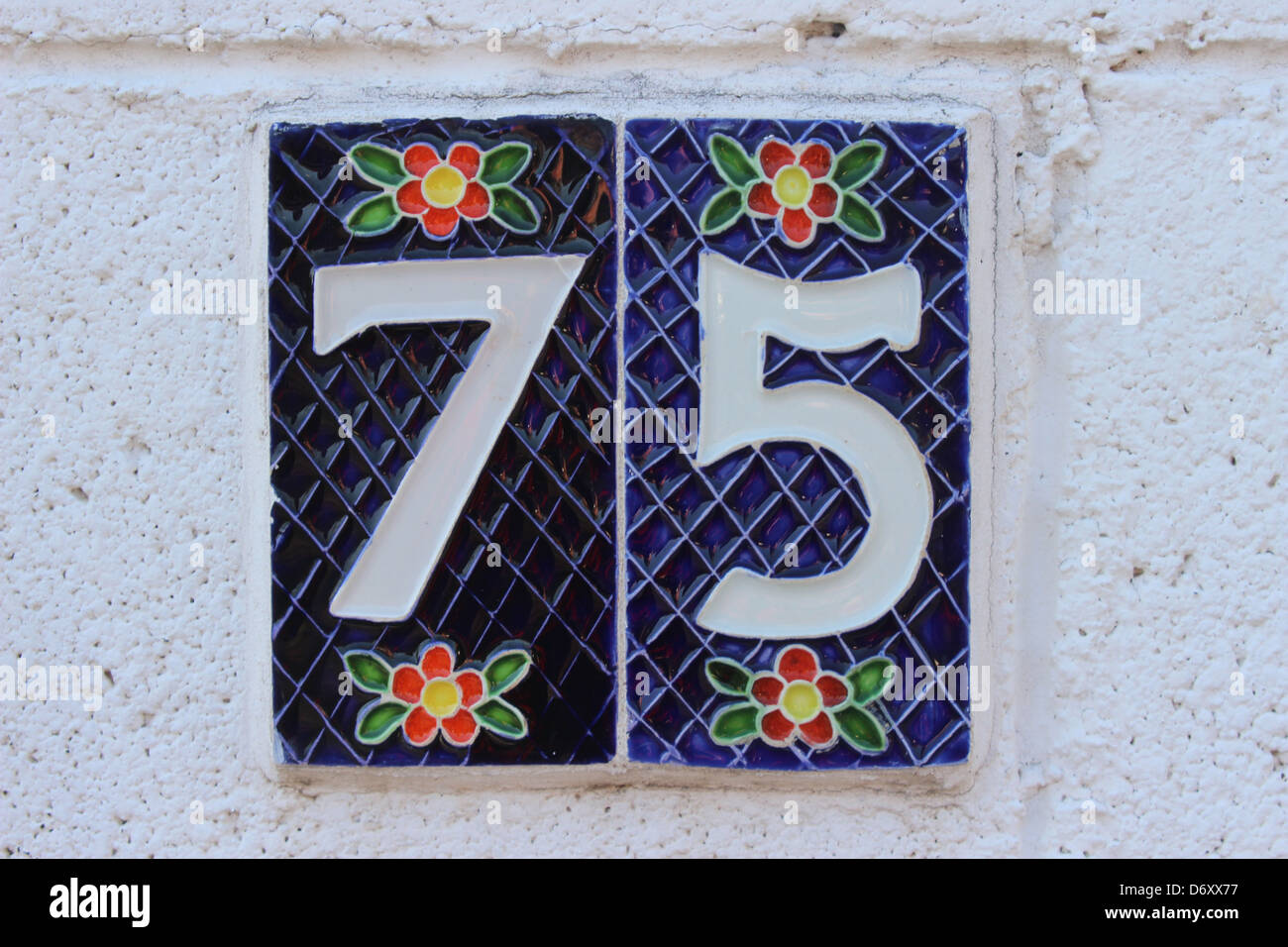 75 Tile Numbered Door Number Stock Photo 55910379 Alamy
