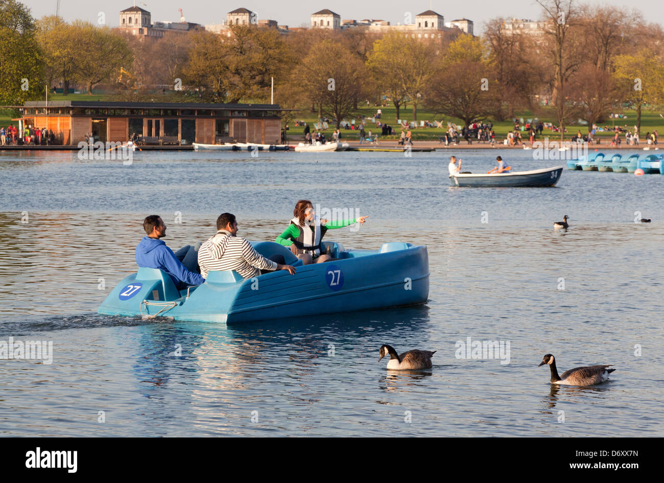 Boating On The Serpentine Hyde Park London UK Stock Photo
