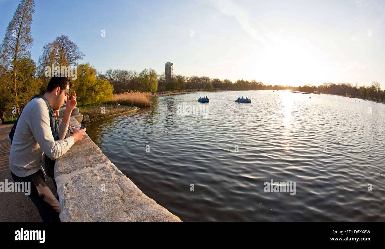 Boating On The Serpentine Hyde Park London UK Stock Photo
