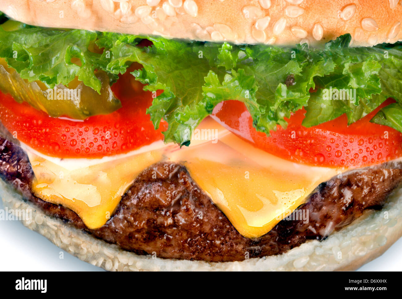 cheeseburger close up Stock Photo