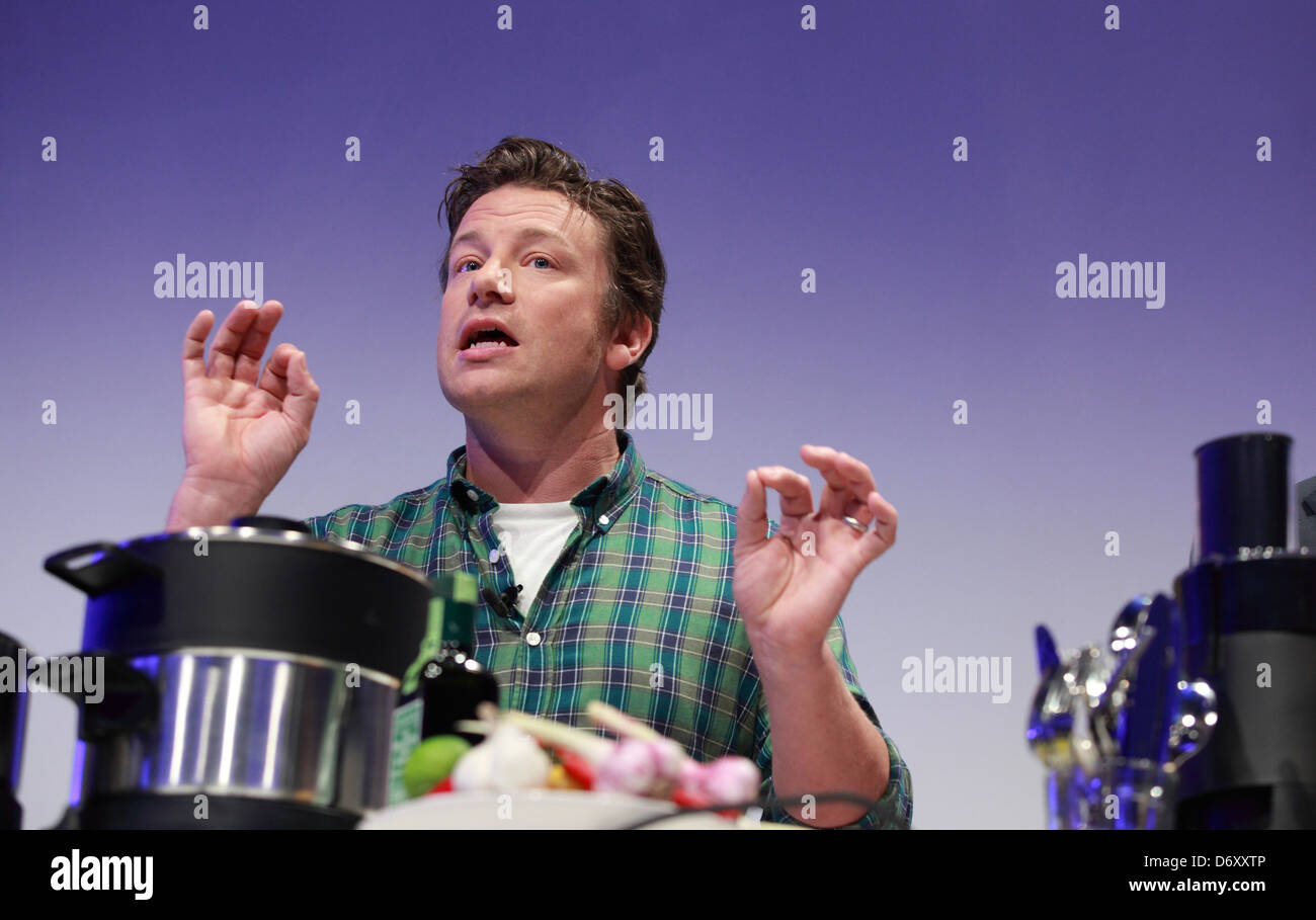Berlin, Germany, celebrity chef Jamie Oliver, at a Produktpraesentation by Philips at IFA 2012 Stock Photo