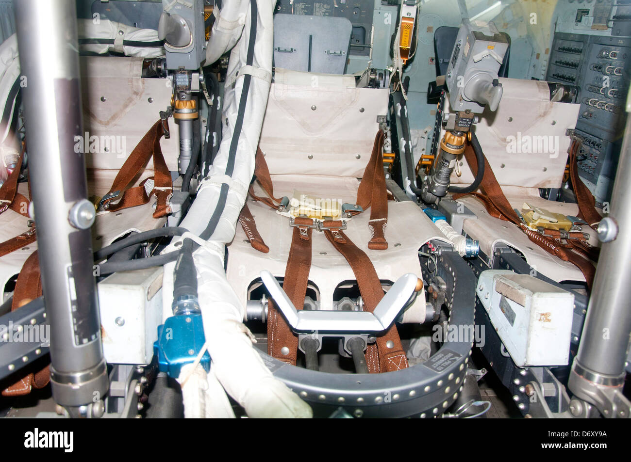 Apollo Command Module Space Capsule Interior, California Science Center in Los Angeles. Stock Photo