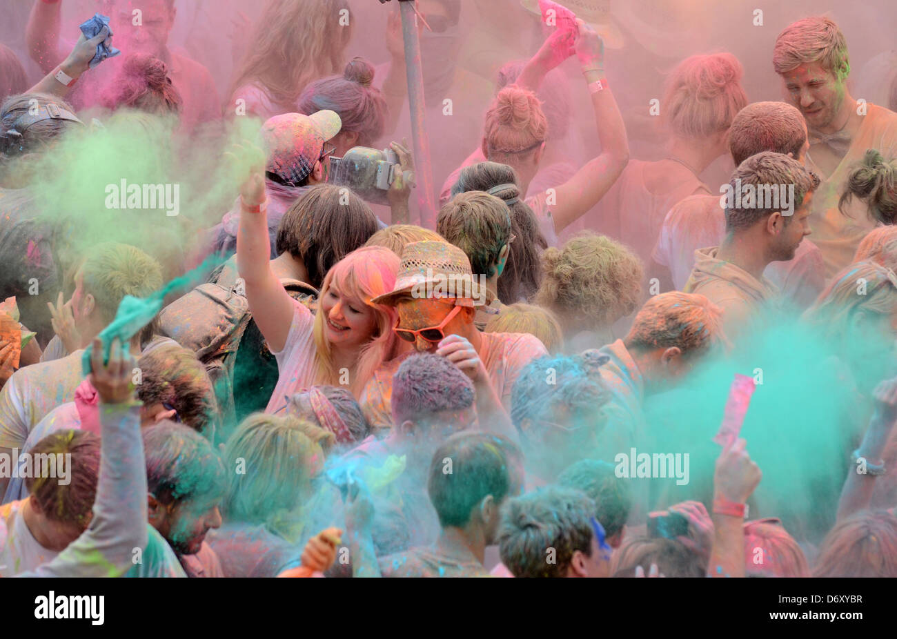 Berlin, Germany, Berlin celebrate the Indian Holi festival at Postbahnhof Stock Photo