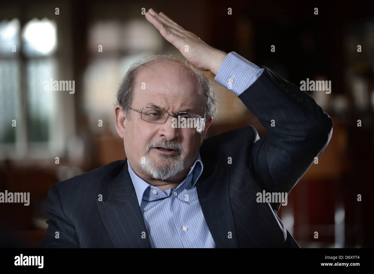 Berlin, Germany, writer Salman Rushdie, in an interview Stock Photo
