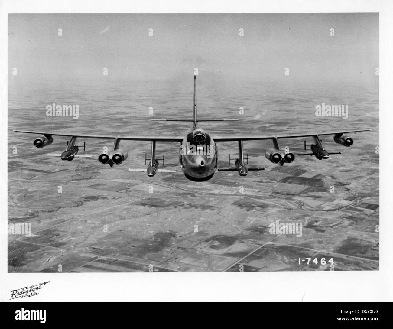 1-7464 four Radioplane RP-54D on Boeing B-47 print scan Stock Photo