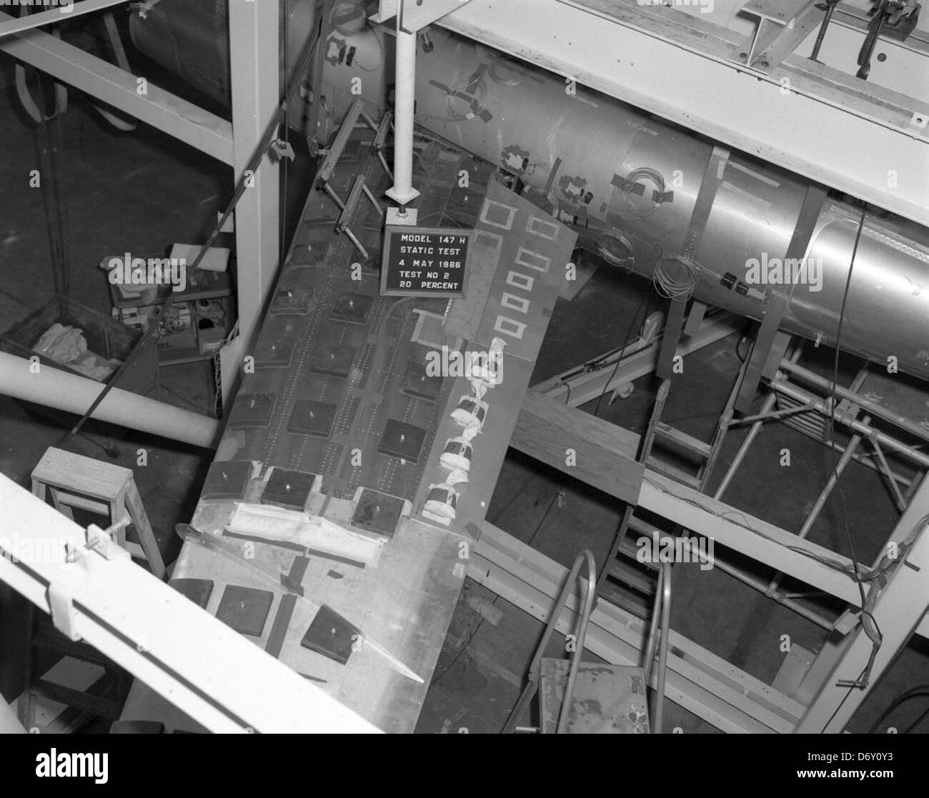 A photograph documenting the structural test of the Ryan Aeronautical ...