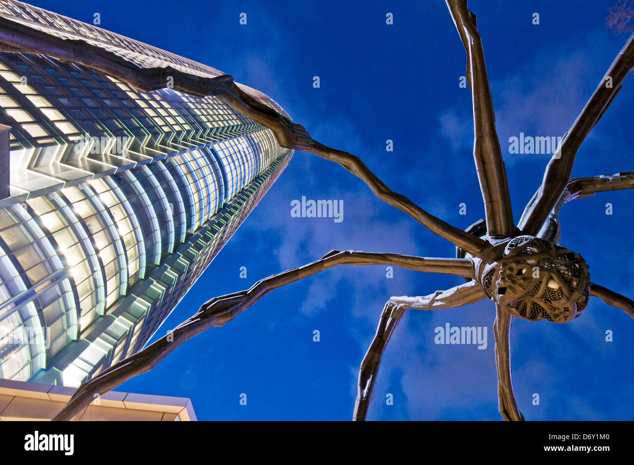 Mori Tower and spider sculpture in Roppongi. Stock Photo