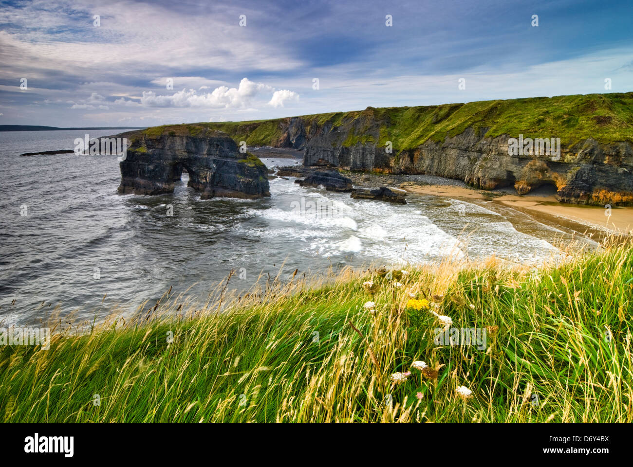Cliffs over Atlantic Ocean in County Kerry, Republic of Ireland, Europe Stock Photo