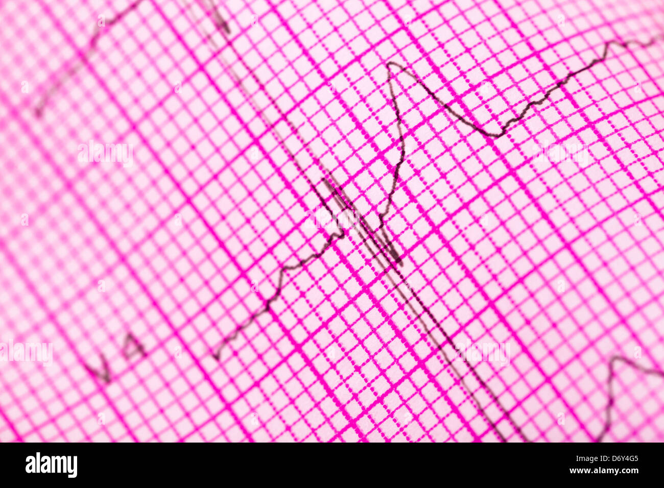 cardiogram graph macro paper closeup Stock Photo