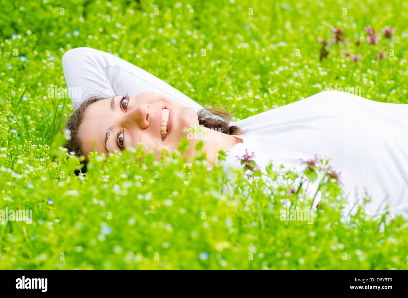 Woman relaxing in outdoor spa hi-res stock photography and images - Alamy