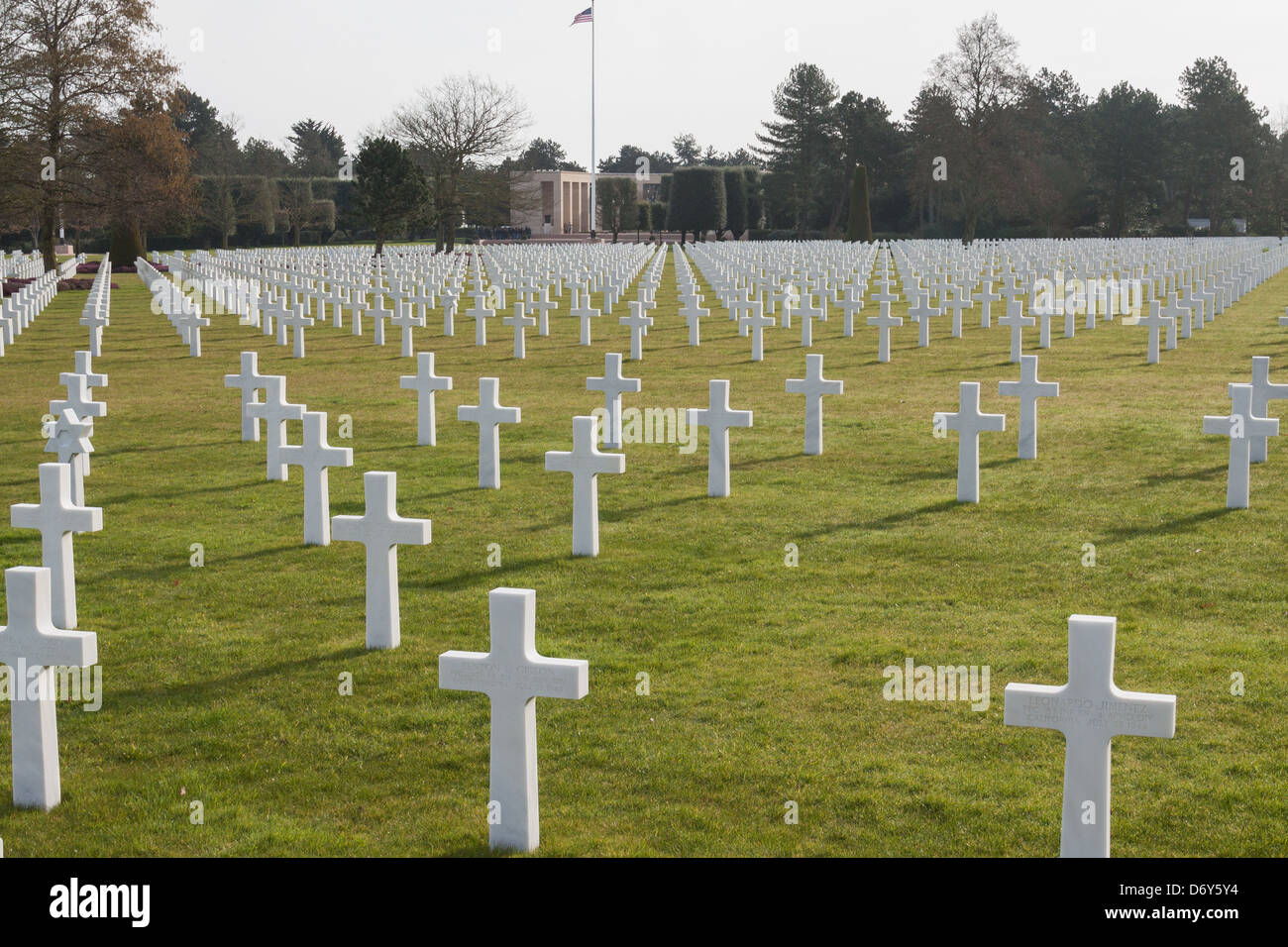 American Cemetery of second war (1939-1945), in Coleville-Sur-Mer, Normandy France Stock Photo