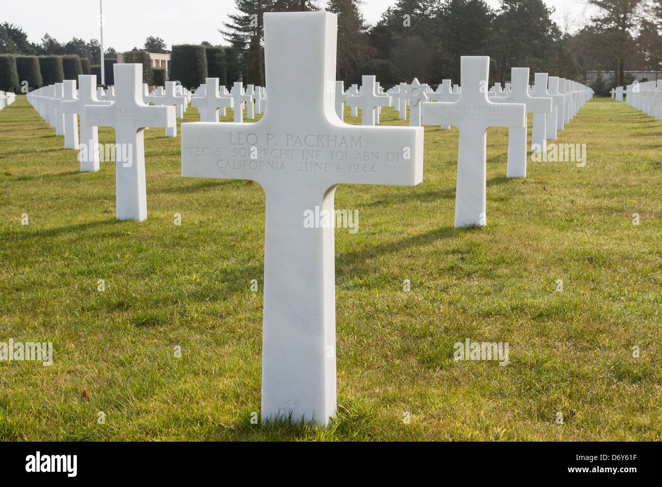 American Cemetery of second war (1939-1945), in Coleville-Sur-Mer, Normandy France Stock Photo